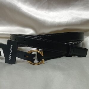 Coach Black Belt with Gold Accent